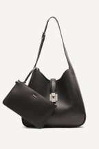 DKNY Daria Large Hobo Bag - Black/Silver