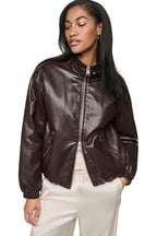 DKNY Women's Faux Leather Bomber