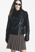 DKNY Women's Faux Leather Moto Jacket