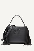 DKNY Foster Medium Fringe Satchel - Black/Silver