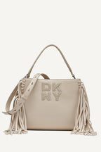 DKNY Foster Medium Fringe Satchel - Light Taupe