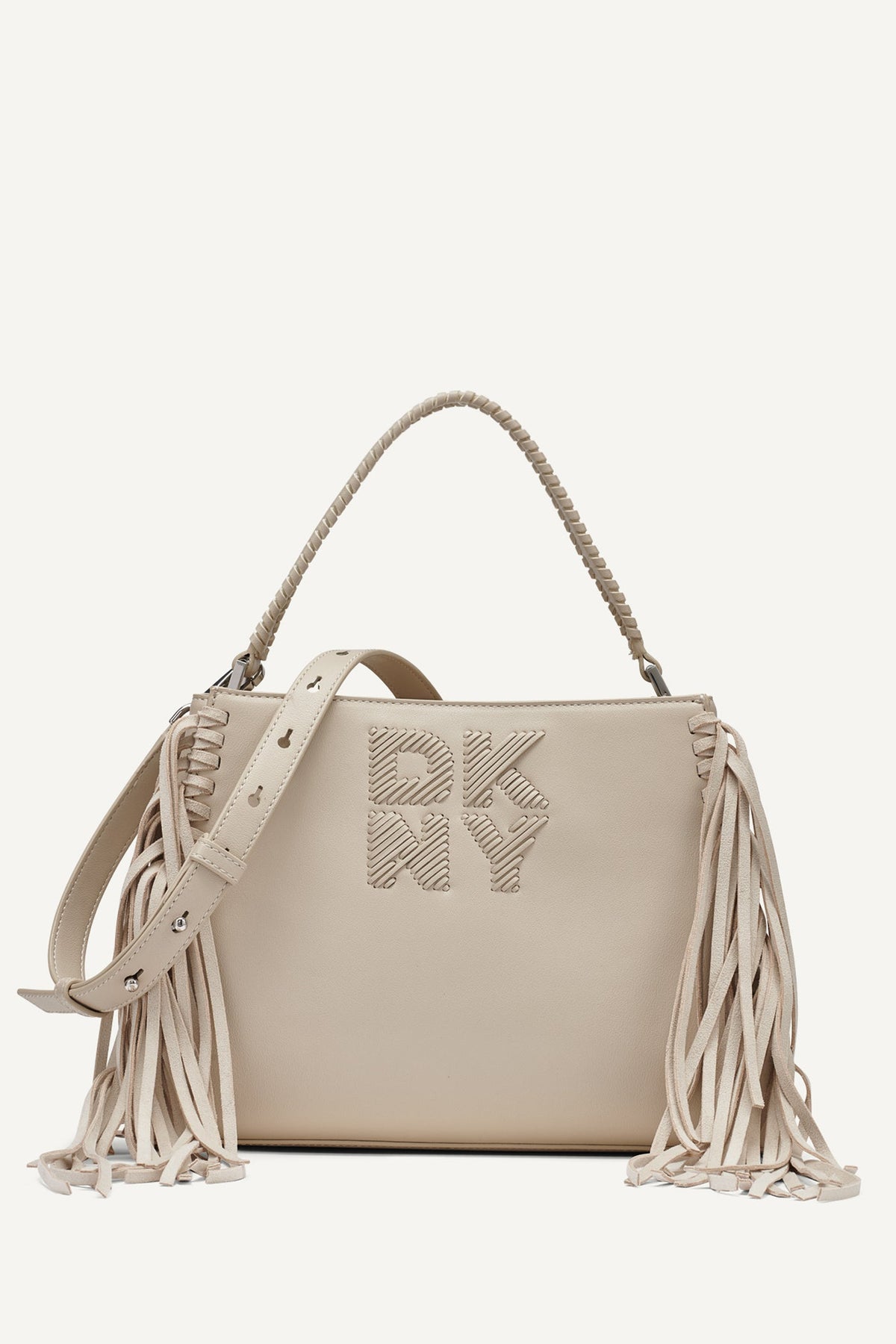 DKNY Foster Medium Fringe Satchel - Light Taupe