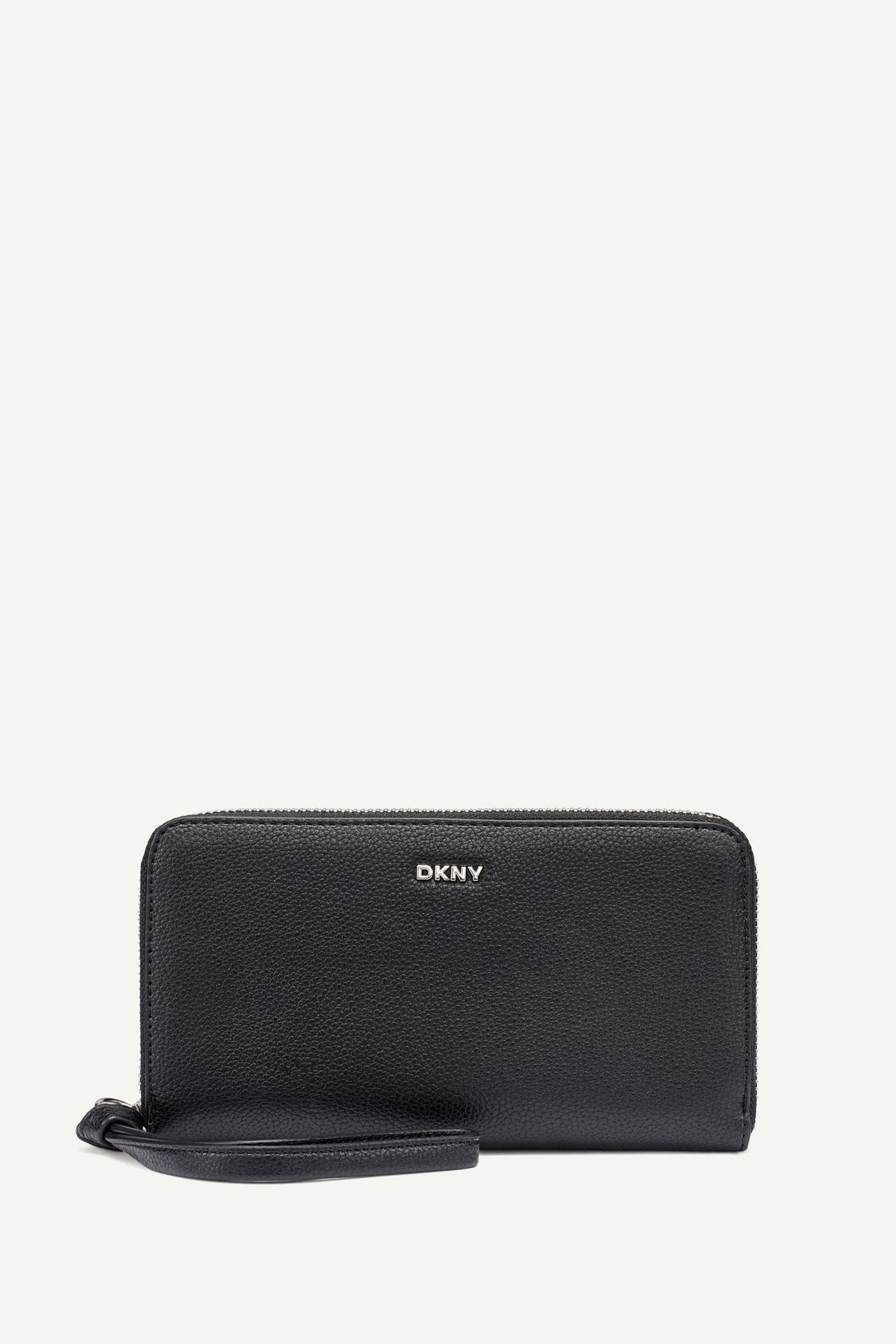 DKNY Paula Large Zip Around Wallet - Black/Silver