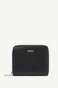 DKNY Paula Small Zip Around Wallet - Black/Silver