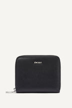 DKNY Paula Small Zip Around Wallet - Black/Silver