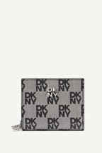 DKNY Sarah Bifold Zip Wallet - Black Logo Black