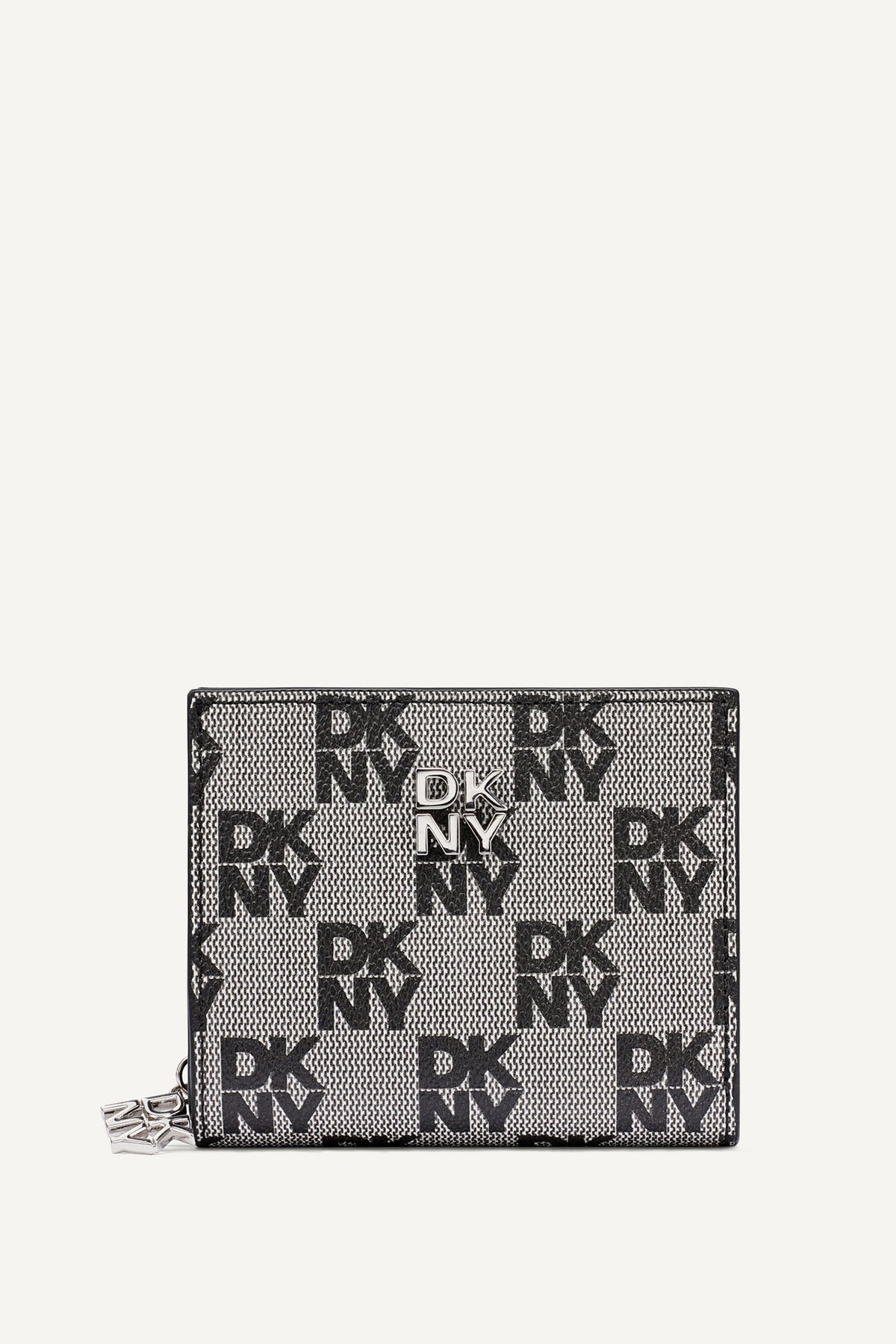 DKNY Sarah Bifold Zip Wallet - Black Logo Black