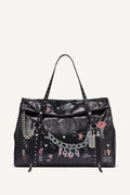 DKNY Skye Large Satchel - Black/Silver