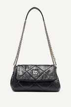 DKNY Soho Small Flap Crossbody Bag - Black/Silver