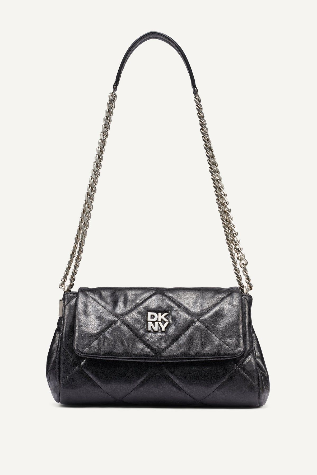 DKNY Soho Small Flap Crossbody Bag - Black/Silver