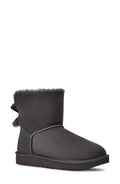 UGG Mini Bailey Bow II Genuine Shearling Bootie Obsidian