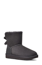 UGG Mini Bailey Bow II Genuine Shearling Bootie Obsidian