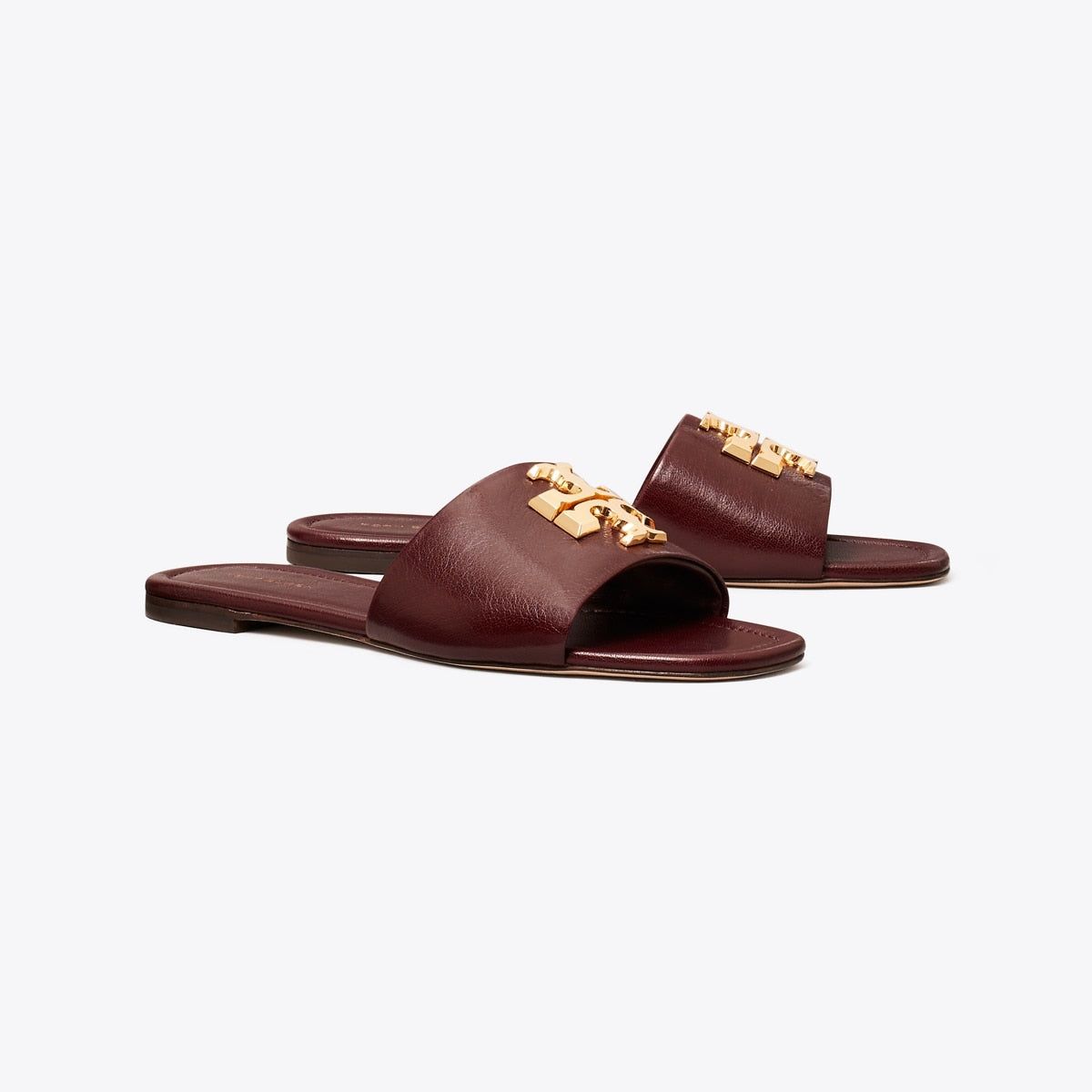 Eleanor Slide - Dark Carmine / Gold