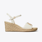 Eleanor Wedge Espadrille - Light Cream / Gold