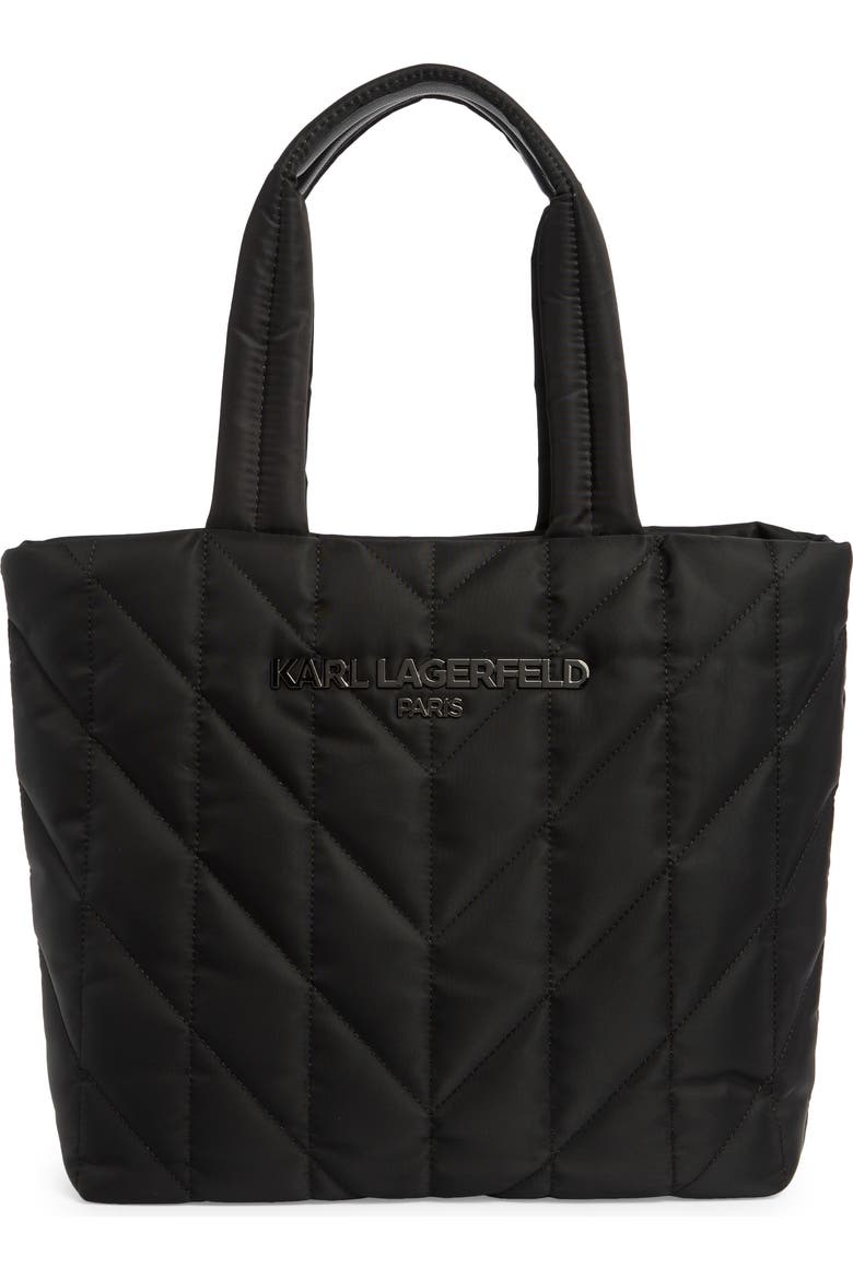 Karl Lagerfeld Voyage Quilted Nylon Tote Bag