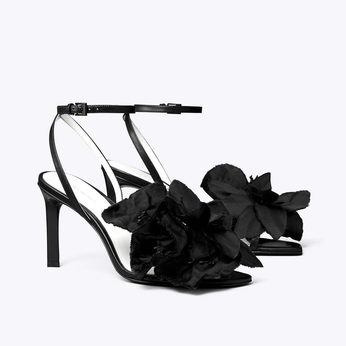 Flower Heeled Sandal - Perfect Black