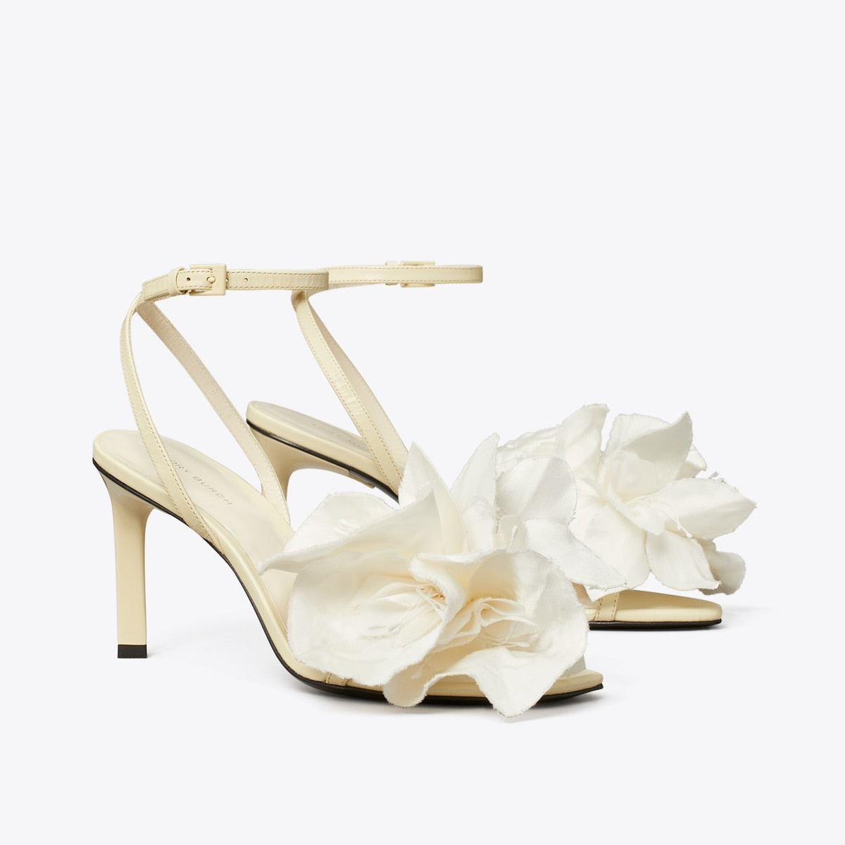 Flower Heeled Sandal - Soft Custard
