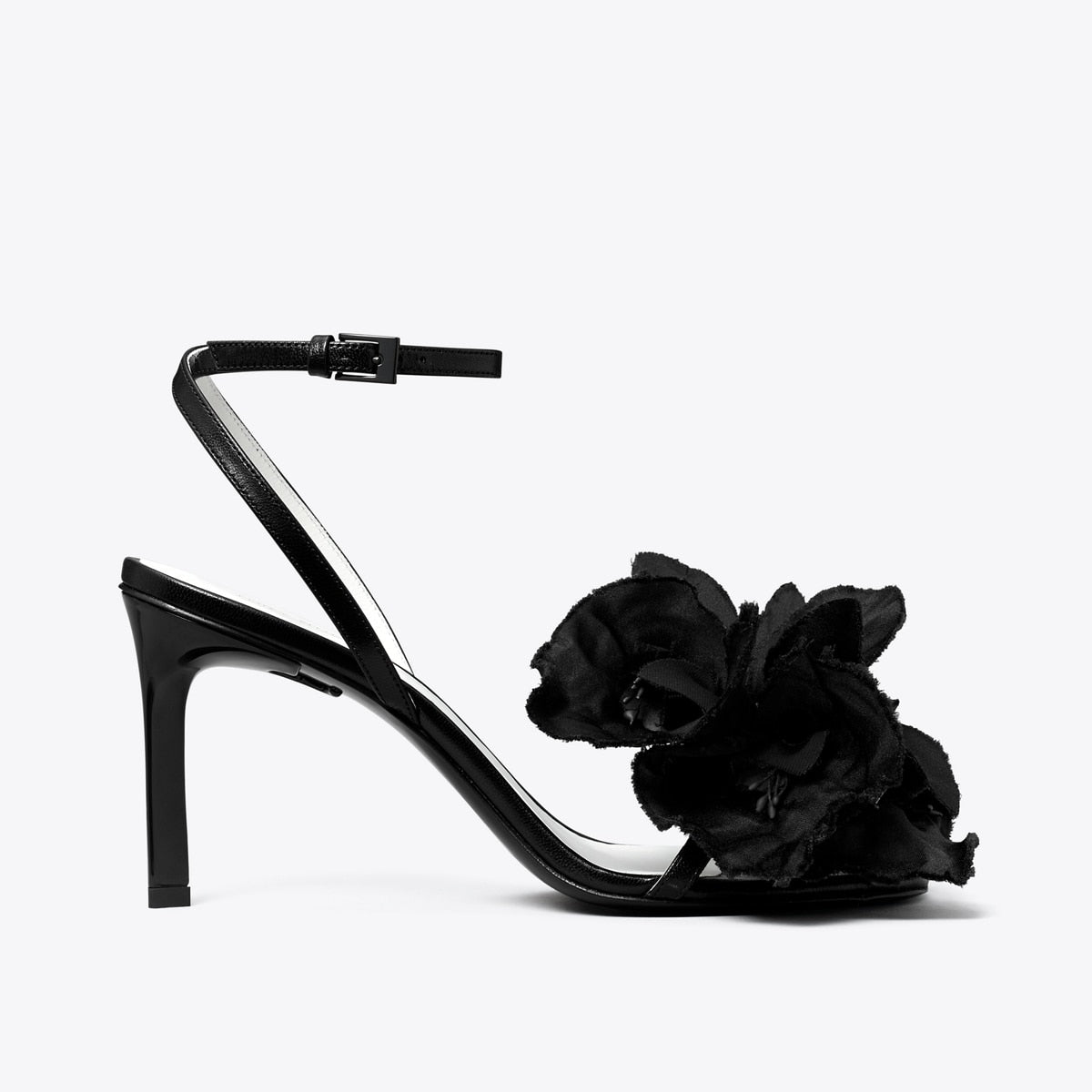 Flower Heeled Sandal - Perfect Black