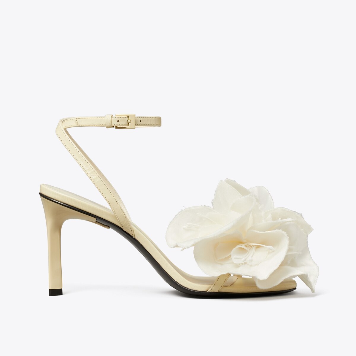 Flower Heeled Sandal - Soft Custard