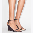 Gigi Raffia Wedge - Cocoa
