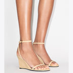 Gigi Raffia Wedge - Natural