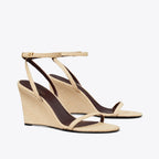 Gigi Raffia Wedge - Natural
