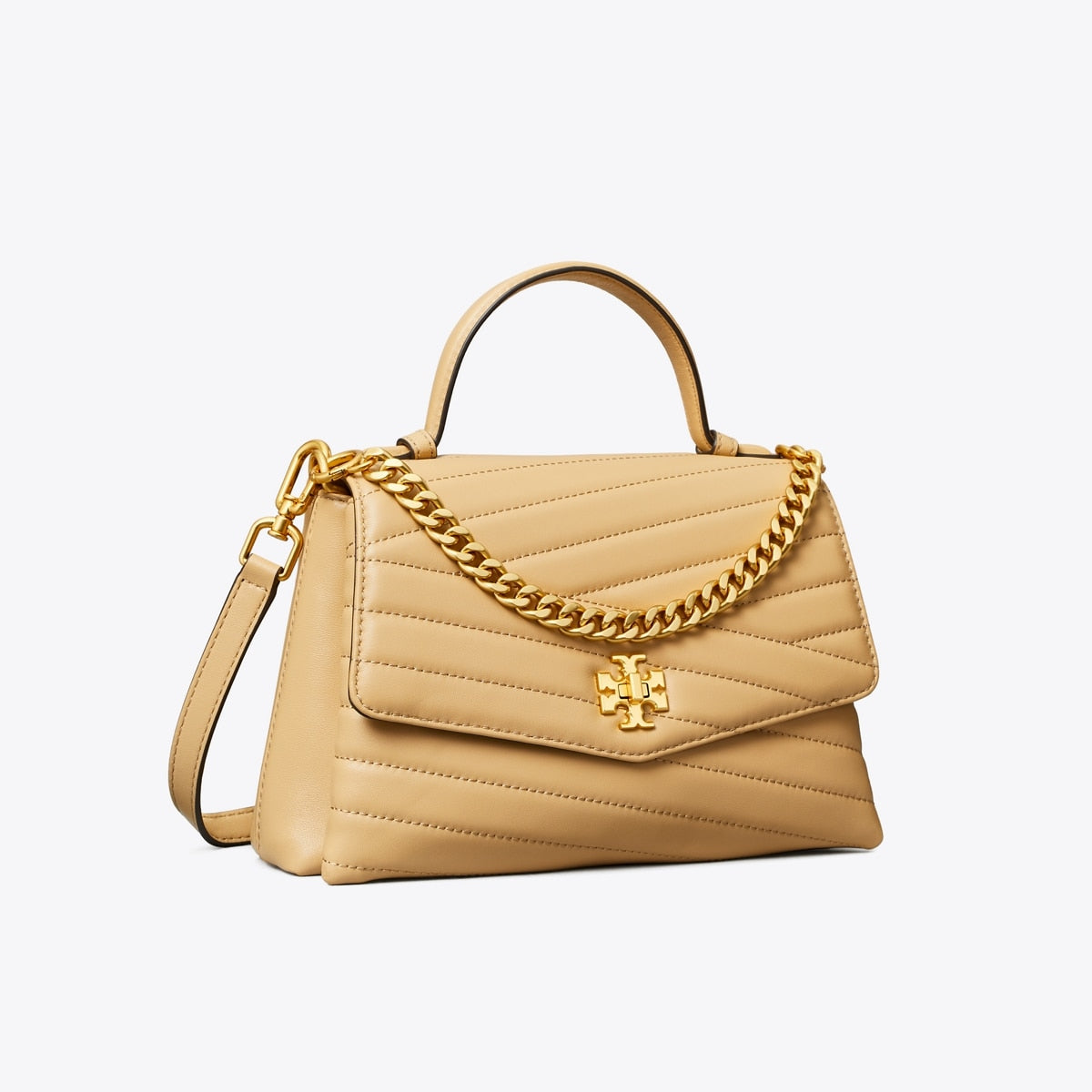 Tory Burch Kira Chevron Top-Handle Satchel - Desert Dune