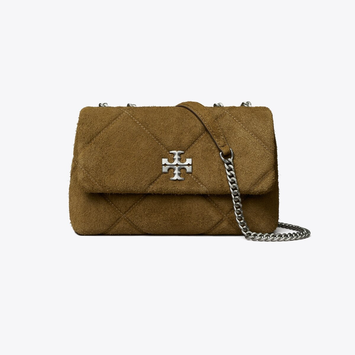 Tory Burch Kira Diamond Quilt Suede Shoulder Bag