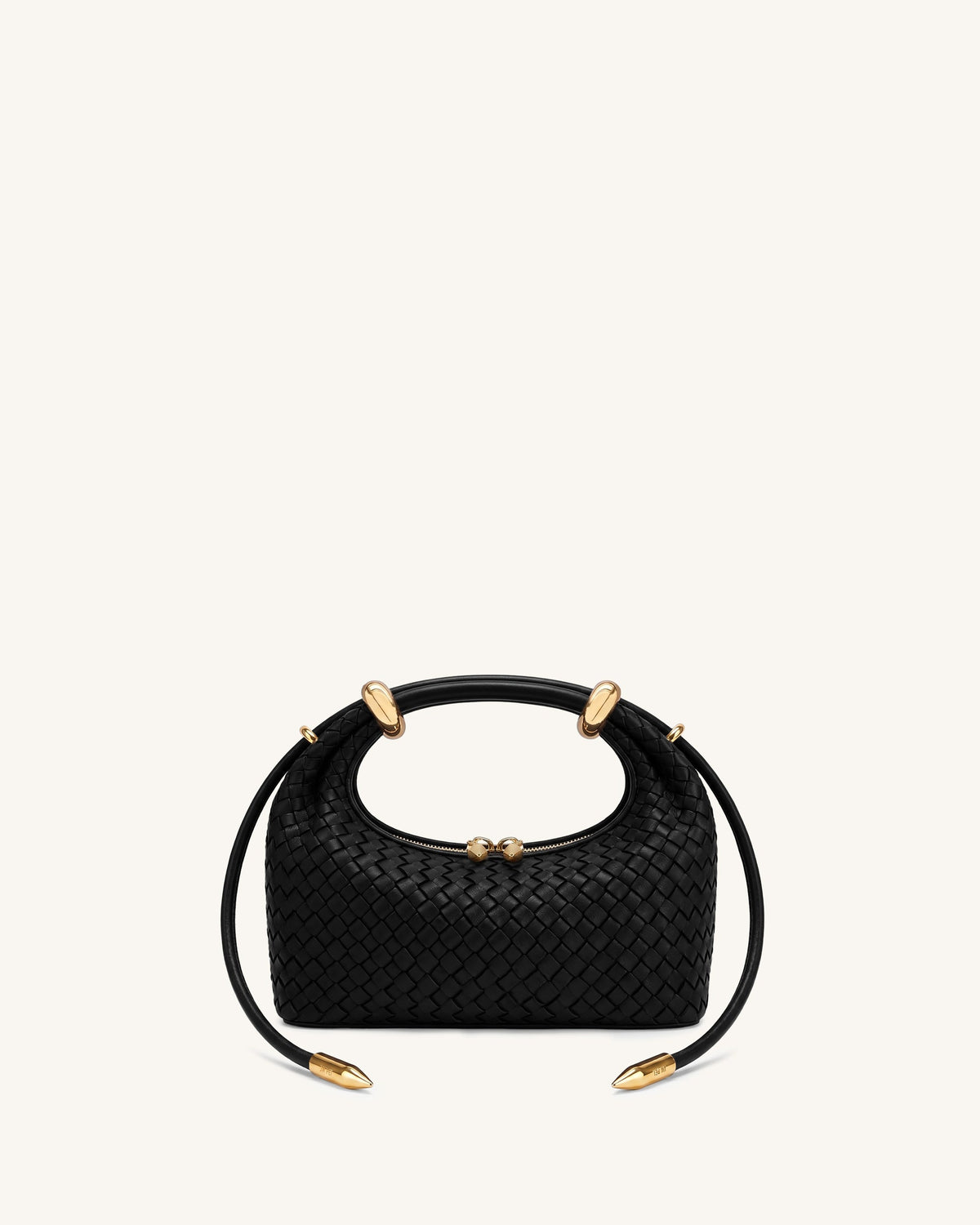 JW PEI Ellie Top Handle Bag - Woven Dark Black