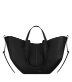 Polène Cyme - Textured - Black with Ecru Stitching