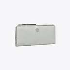 Tory Burch Robinson Pebbled Zip Slim Wallet