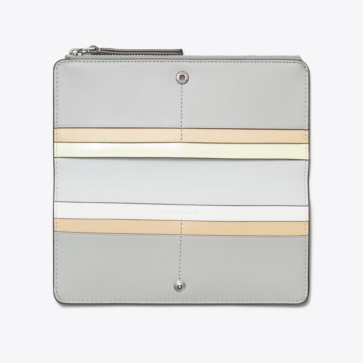Tory Burch Robinson Pebbled Zip Slim Wallet