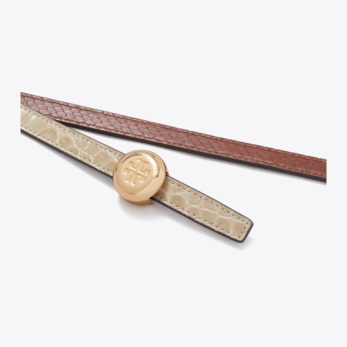 Tory Burch Romy Croc-Embossed Reversible Belt