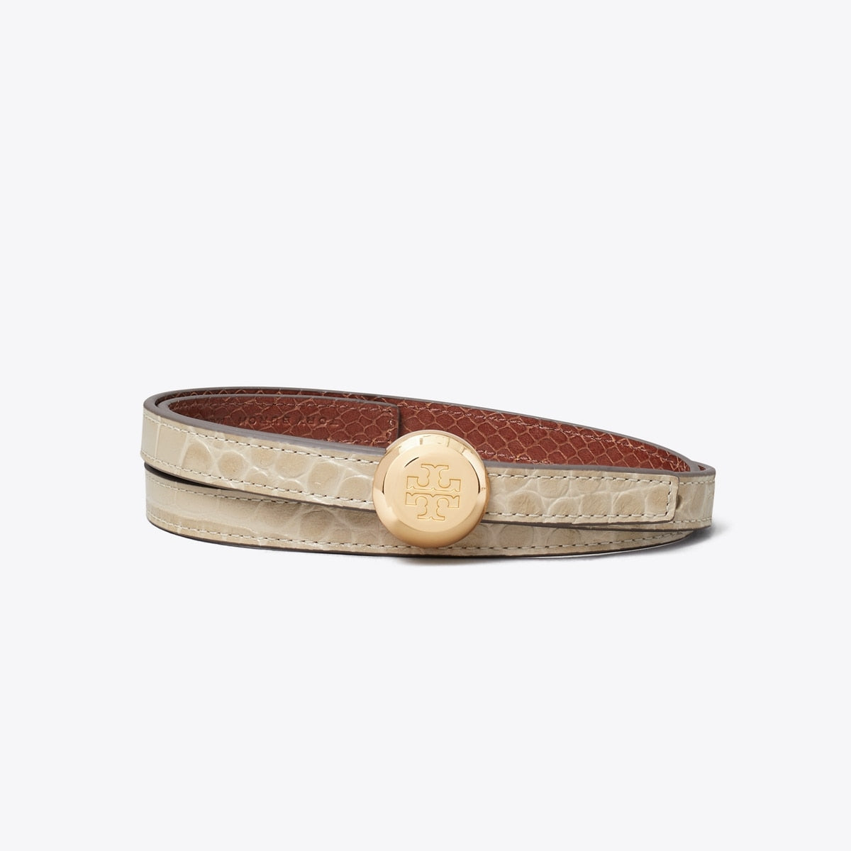 Tory Burch Romy Croc-Embossed Reversible Belt