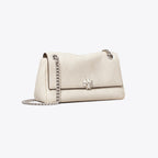 Tory Burch Small Charlie Quilted Shoulder Bag - Light Cream