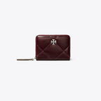 Tory Burch Small Kira Diamond Quilt Distressed Zip-Around Wallet