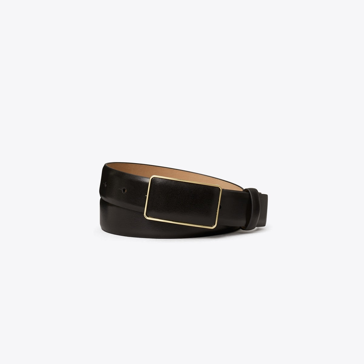 Tory Burch Smooth Leather Plate Belt
