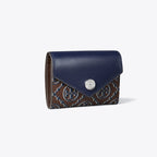 Tory Burch T Monogram Contrast Embossed Small Envelope Wallet