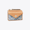 Tory Burch T Monogram Denim Zip Card Case