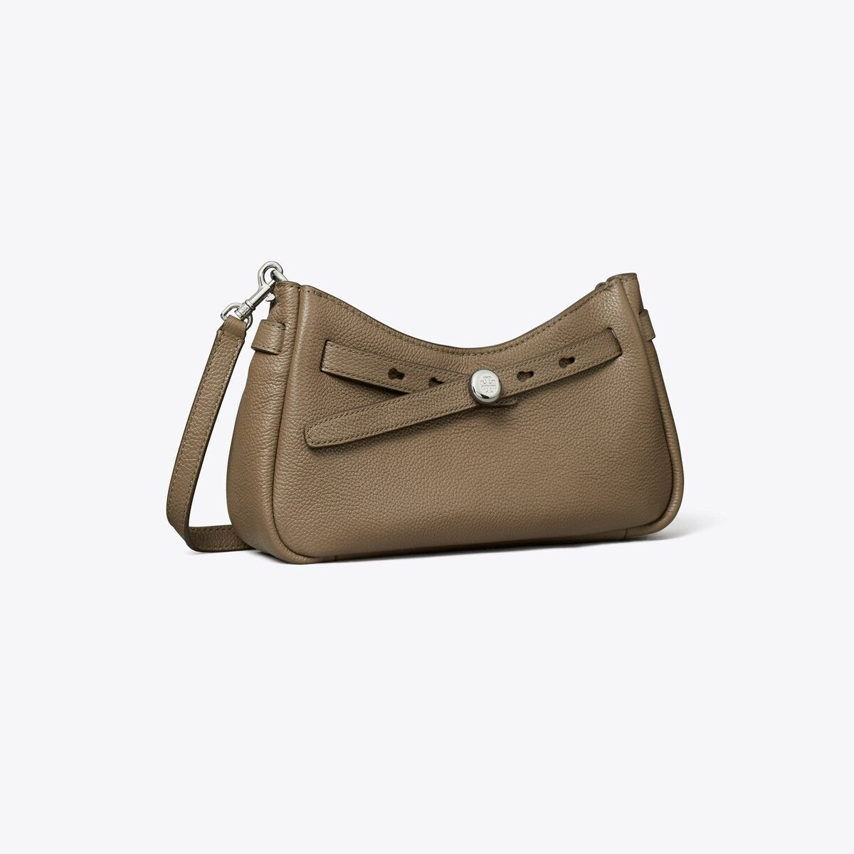 Tory Burch T Monogram Coated Jacquard Romy Zip-Top Crossbody Bag - Wild Mushroom