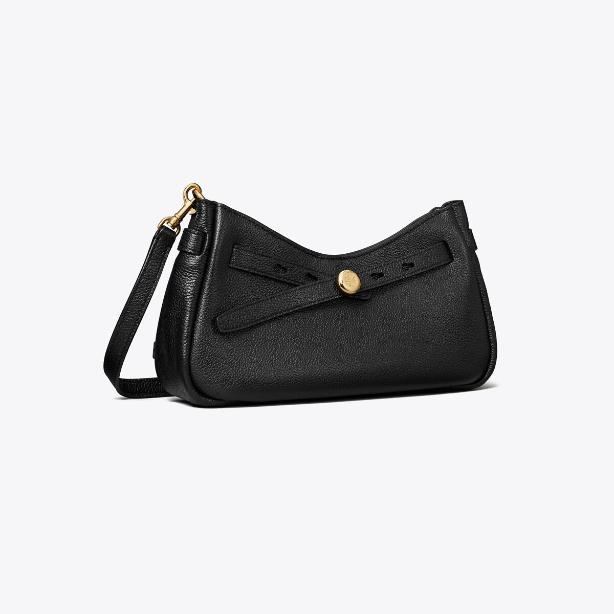 Tory Burch Romy Croc-Embossed Zip Top Crossbody Bag - Black