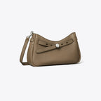 Tory Burch Romy Croc-Embossed Zip Top Crossbody Bag - Wild Mushroom