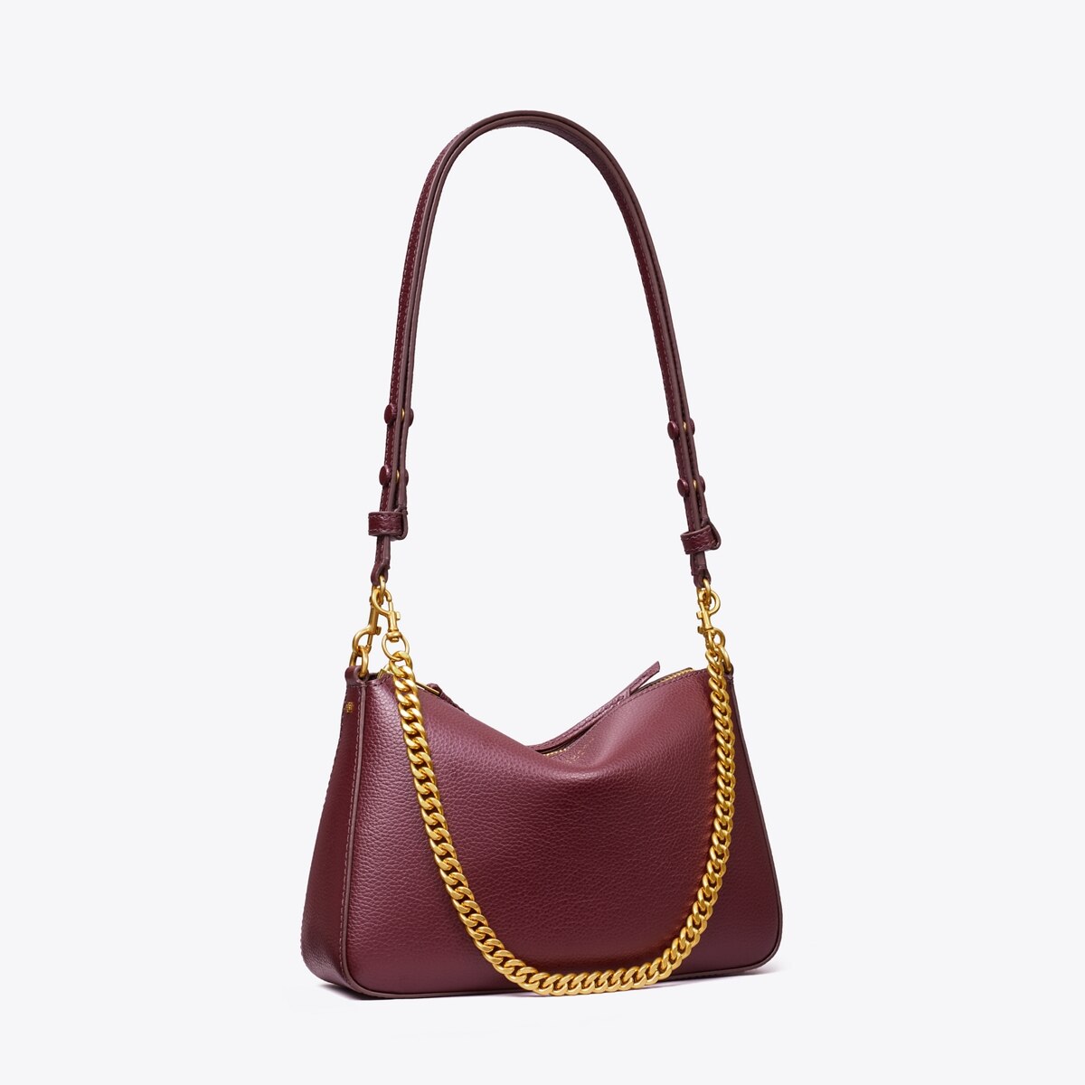 Tory Burch Small Perry Suede Shoulder Bag - Dark Carmine