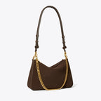 Tory Burch Small Perry Suede Shoulder Bag - Dark Cocoa