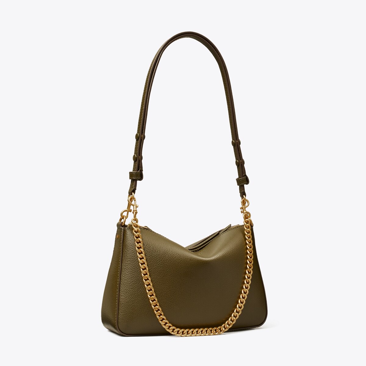 Tory Burch Small Perry Suede Shoulder Bag - Dark Olive