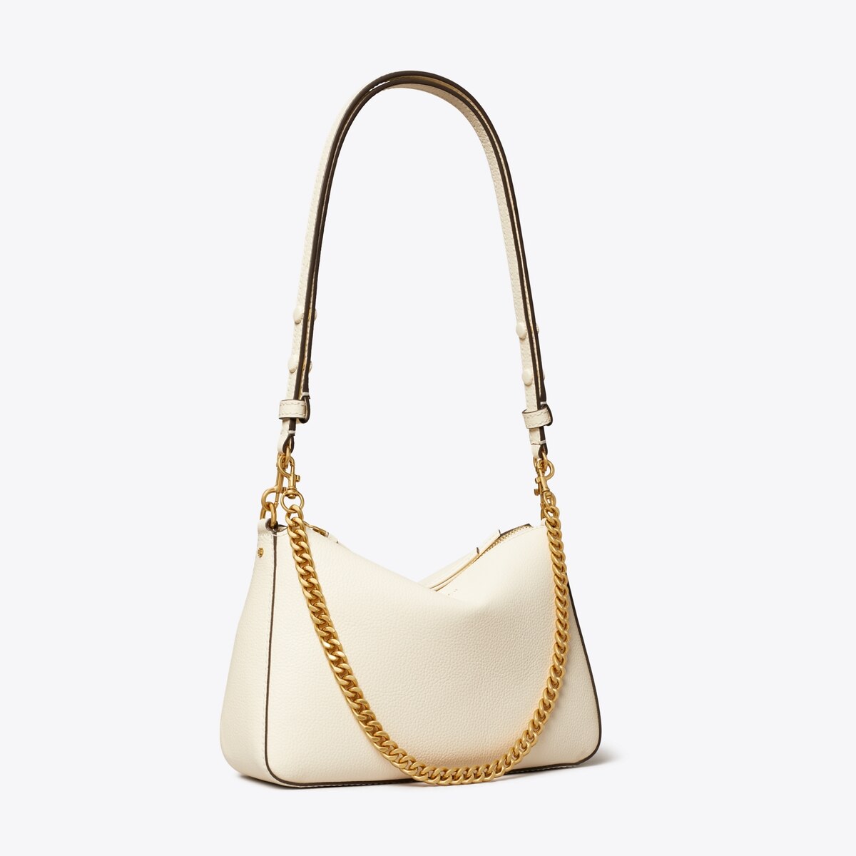 Tory Burch Small Perry Suede Shoulder Bag - Warm White
