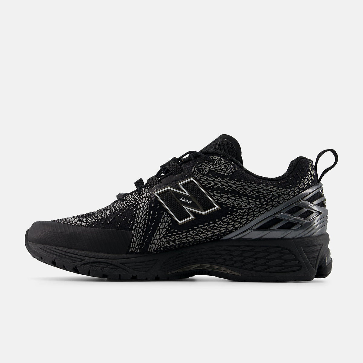 New Balance U1906F Black with white and alkaline green side view
