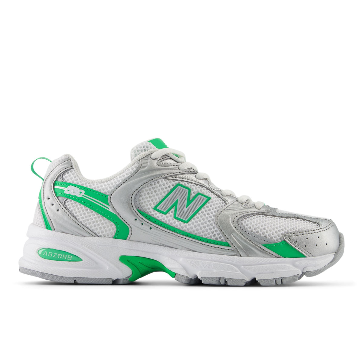 New Balance 530 - Silver metallic with green apple