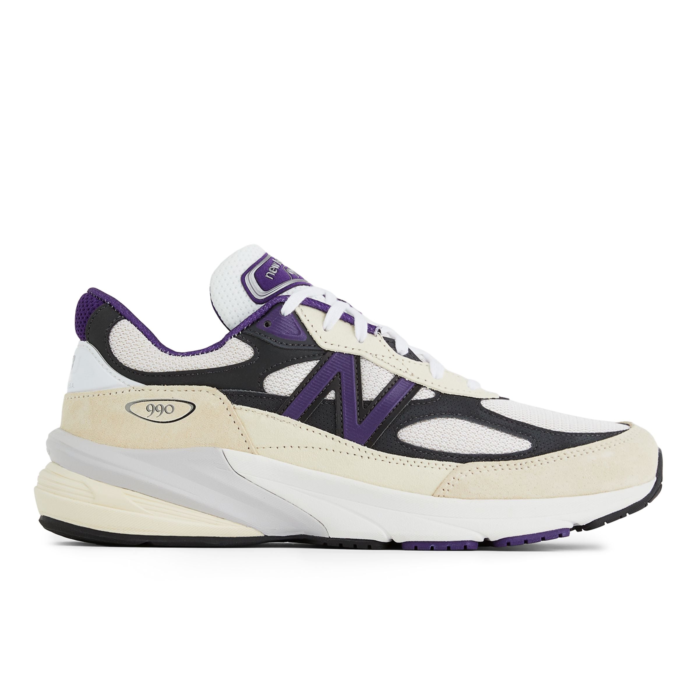 New Balance 990v6 - White with black plum and phantom