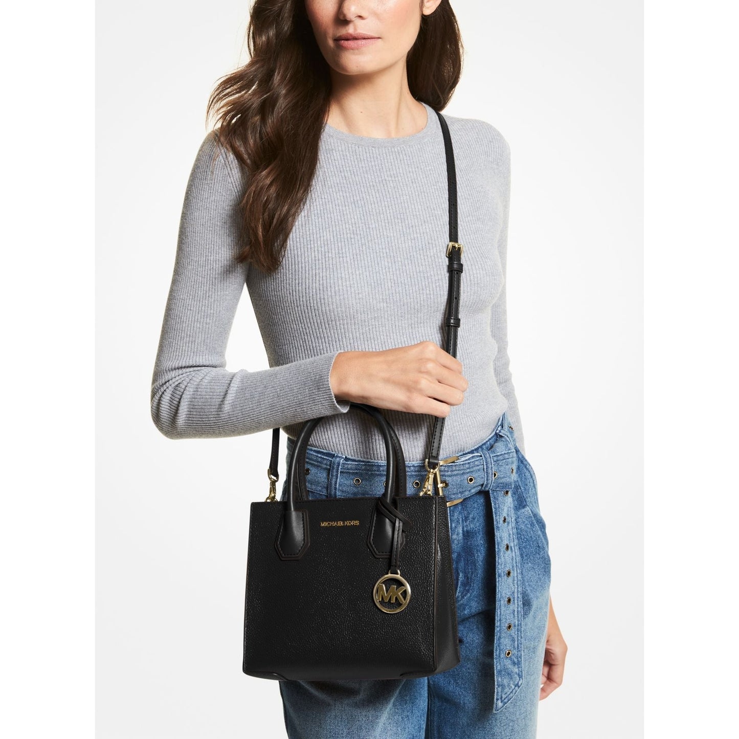 Michael Kors Mercer Medium Pebbled Leather Crossbody Bag